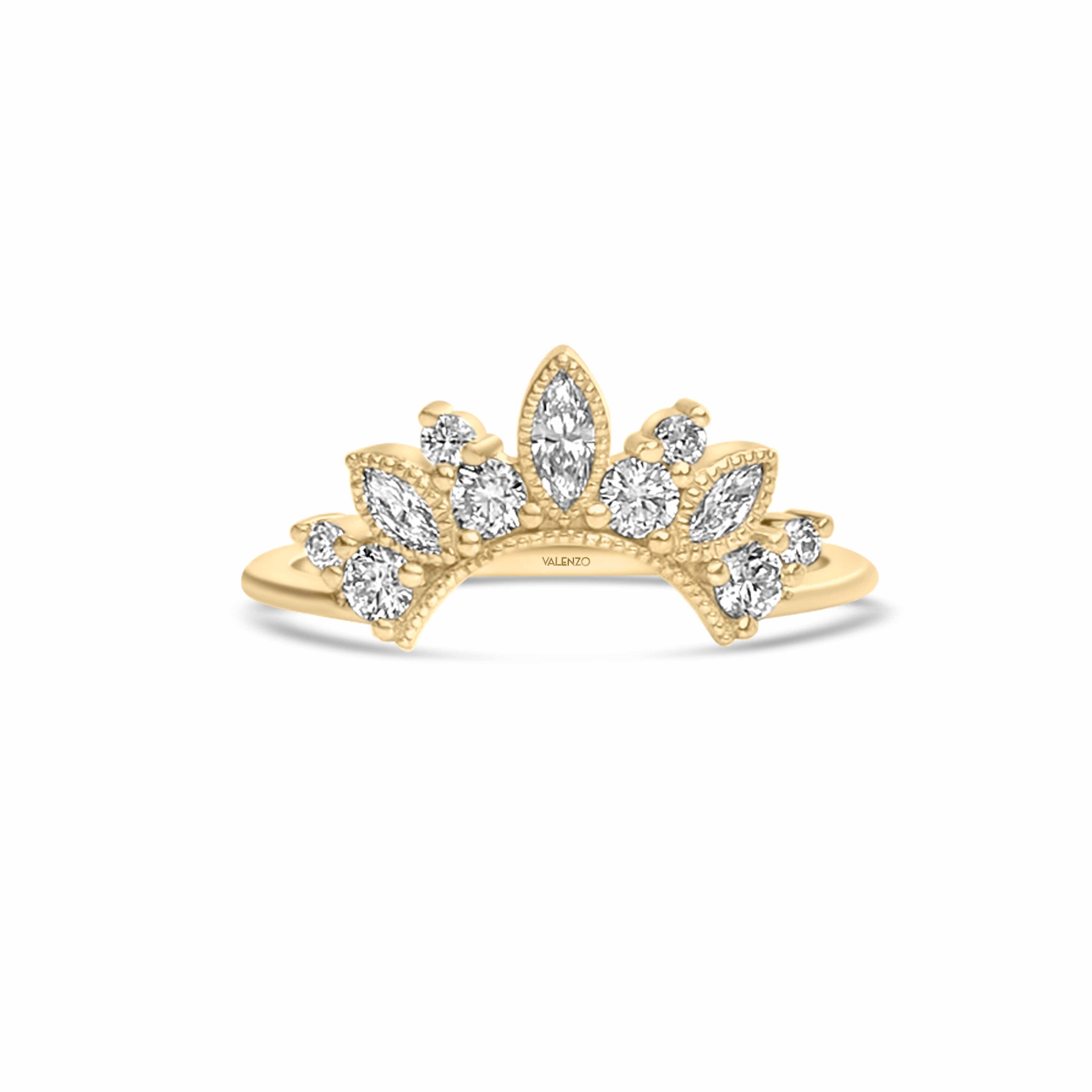 Valenzo Gold Silver Diamond Ring