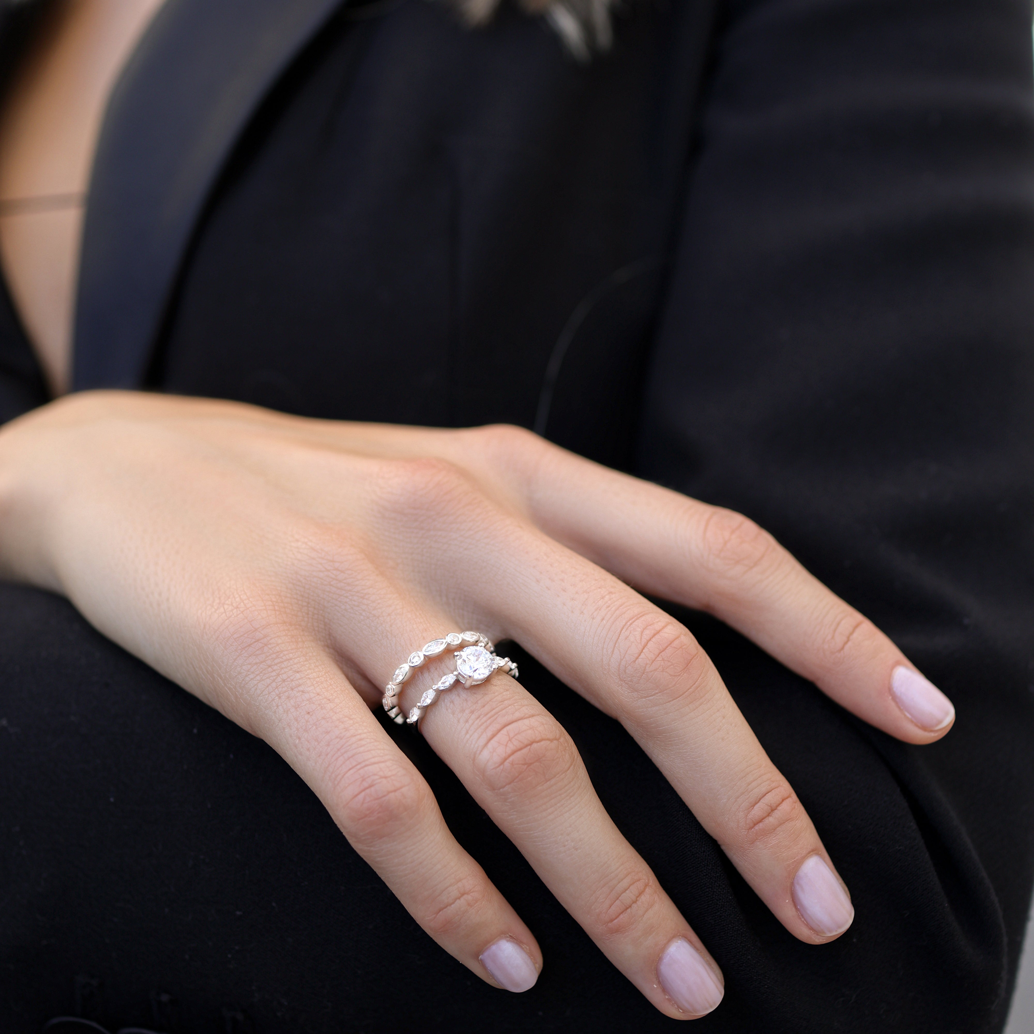 Silver Diamond Ring Valenzo